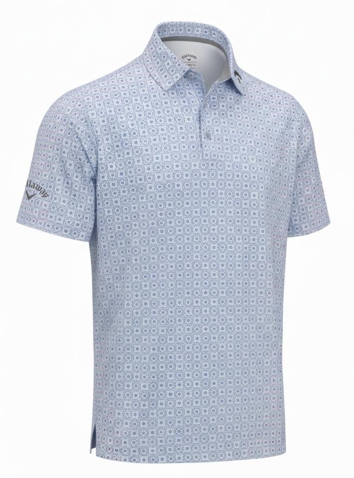 Callaway Foulard Printed polo homme, bleu vista