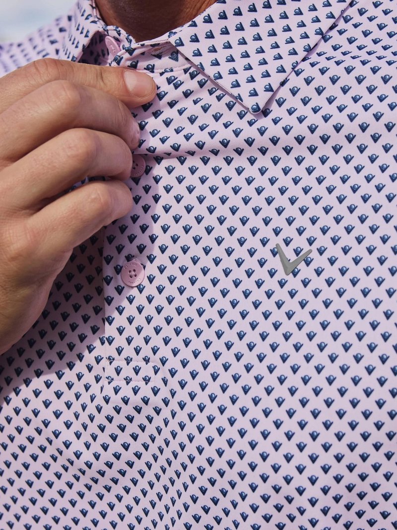 Callaway Trademark Printed polo homme, pink tulle
