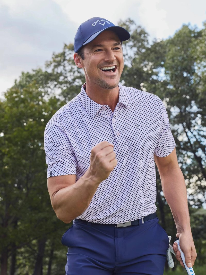 Callaway Trademark Printed polo homme, pink tulle
