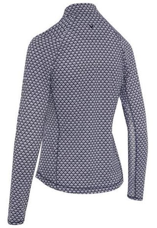 Callaway Scarf Geo Print Long Sleeve polo femme, peacoat