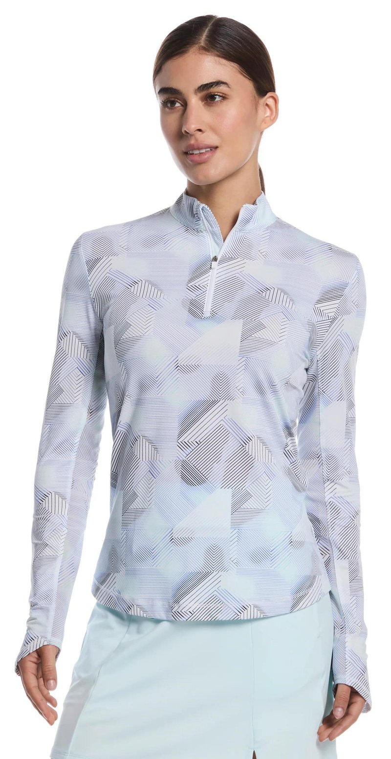 Callaway Active Geo Printed long sleeve polo femme, brilliant white