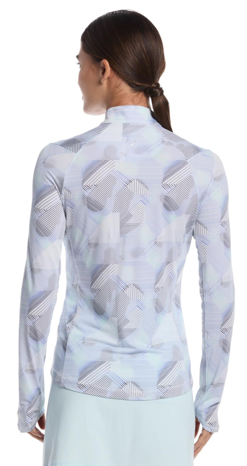 Callaway Active Geo Printed long sleeve polo femme, brilliant white