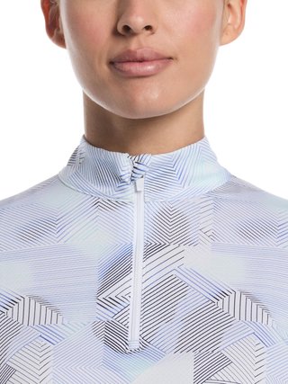 Callaway Active Geo Printed long sleeve polo femme, brilliant white