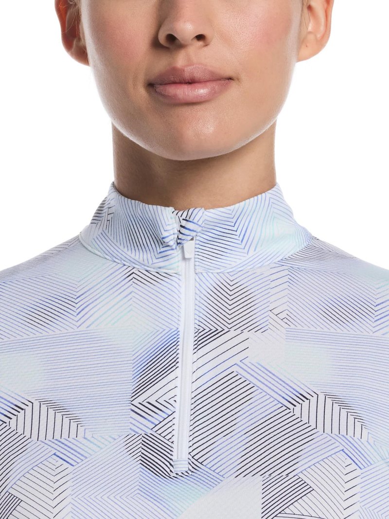 Callaway Active Geo Printed long sleeve polo femme, brilliant white