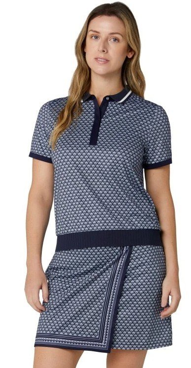 Callaway Scarf Geo Printed polo femme, peacoat