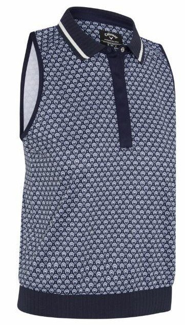 Callaway Scarf Geo Printed Sleeveless polo femme, peacoat