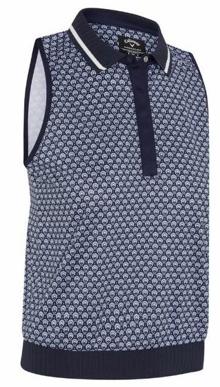 Callaway Scarf Geo Printed Sleeveless polo femme, peacoat