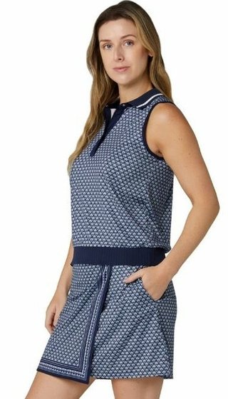 Callaway Scarf Geo Printed Sleeveless polo femme, peacoat
