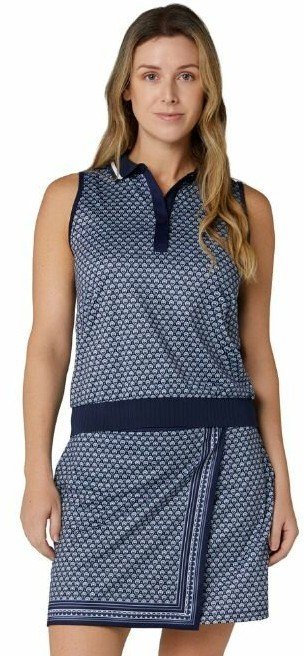 Callaway Scarf Geo Printed Sleeveless polo femme, peacoat