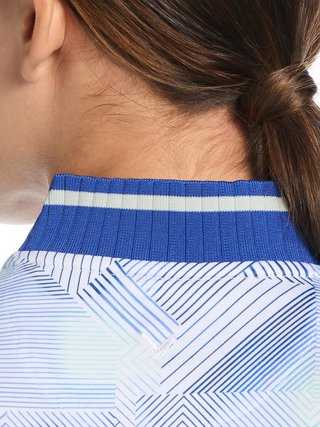 Callaway Sleeveless Rib Collar 1/4 ZIP Print polo femme, bright white