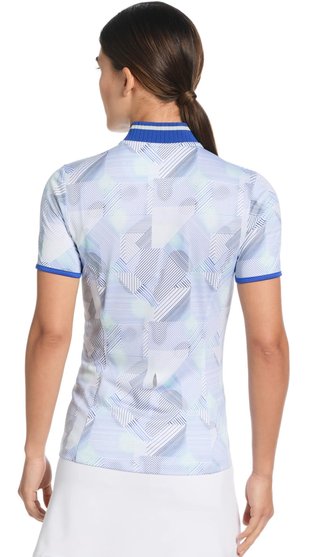 Callaway Sleeveless Rib Collar 1/4 ZIP Print polo femme, bright white