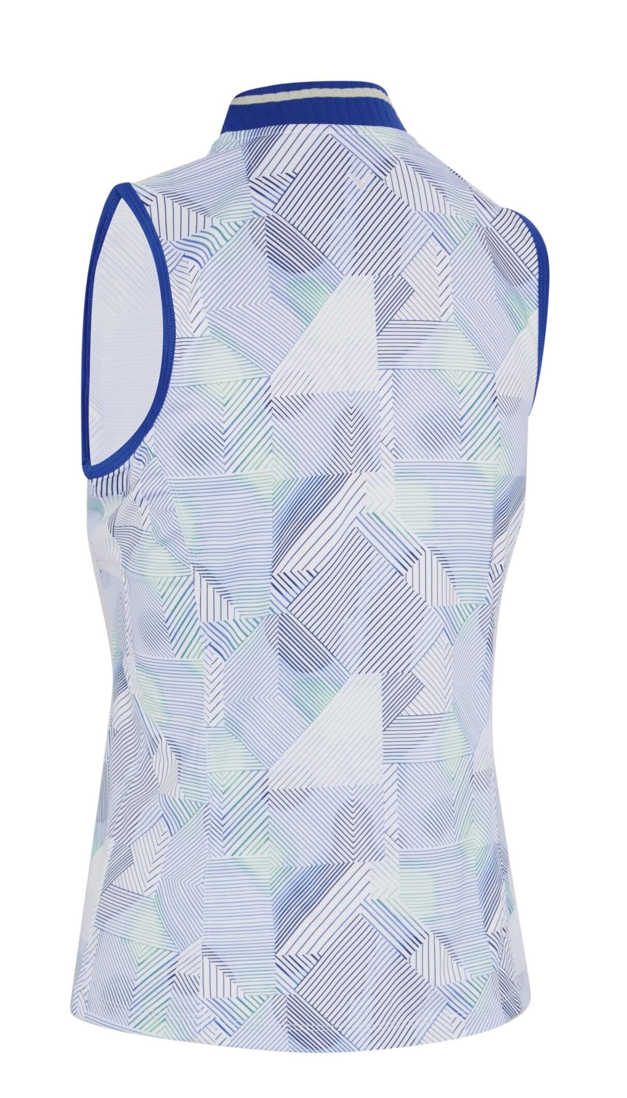 Callaway Sleeveless Rib Collar 1/4 Zip polo femme, brilliant white