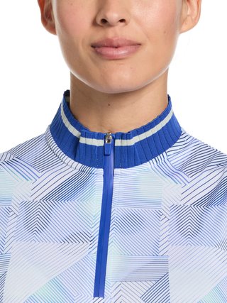 Callaway Sleeveless Rib Collar 1/4 Zip polo femme, brilliant white