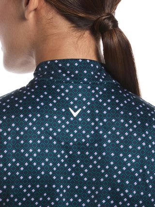 Callaway Sleeveless Framing Geo Print 1/4-Zip polo femme, peacoat