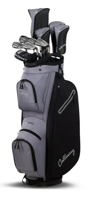 Callaway Reva 11PC Black set de golf femme 2026 (graphite), main droite + sac chariot