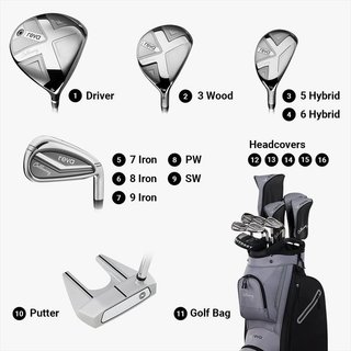 Callaway REVA 11PC Black set de golf femme, graphite, main gauche, Long +1" + sac chariot