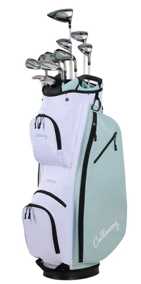 Callaway Reva 26 11PC Peach/Surf set de golf femme (graphite), main droite + sac chariot