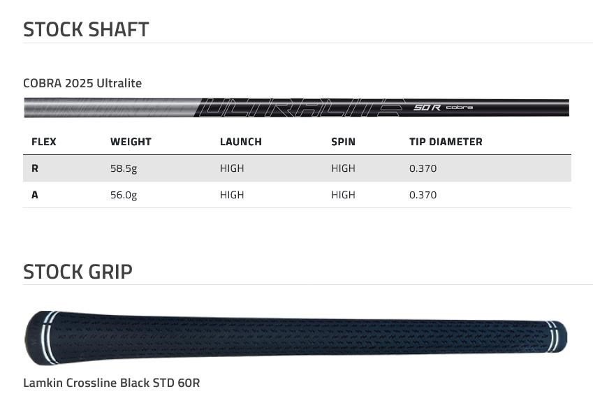 Cobra BAFFLER Black Silver fers graphite