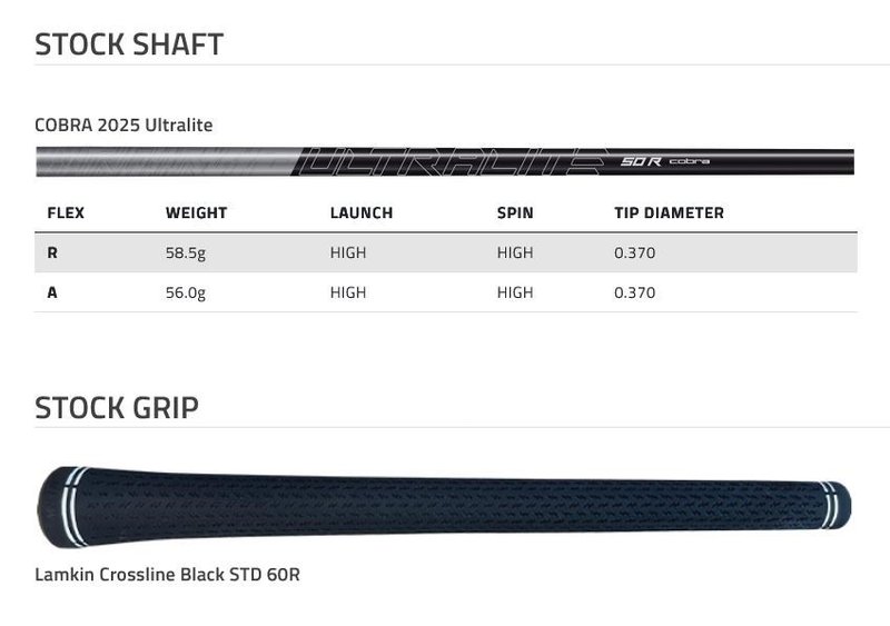 Cobra BAFFLER Black Silver fers graphite