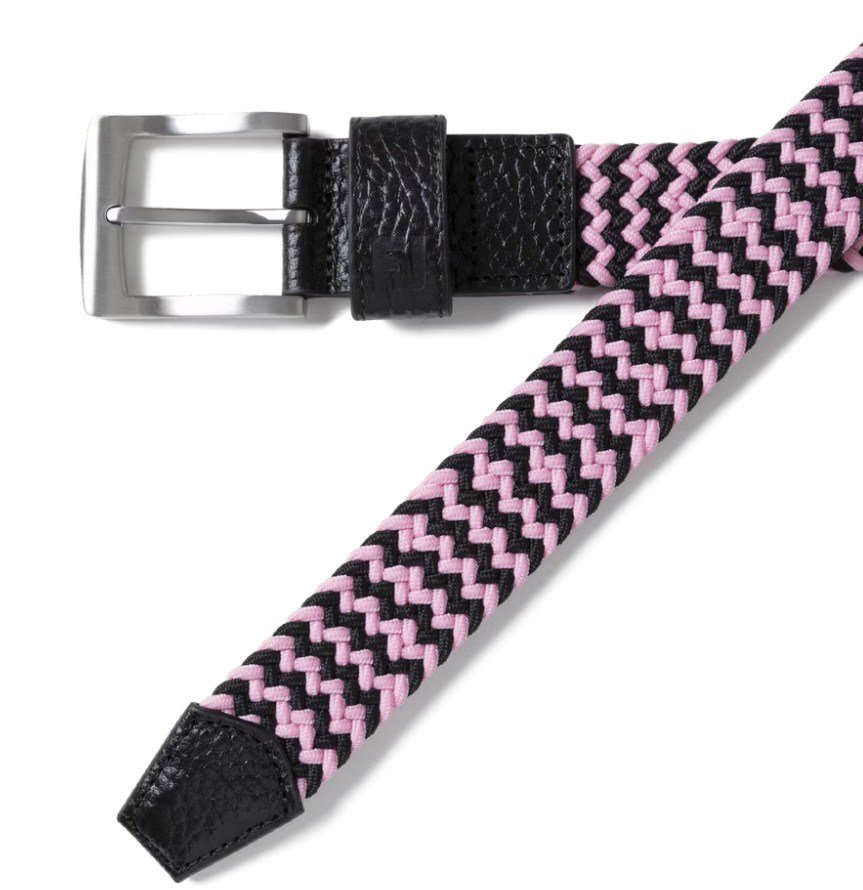 FootJoy Braided ceinture unisexe, noir/rose pop