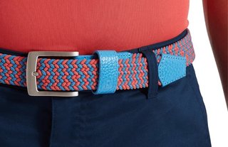 FootJoy Braided ceinture unisexe, coastal blue/nantucket red