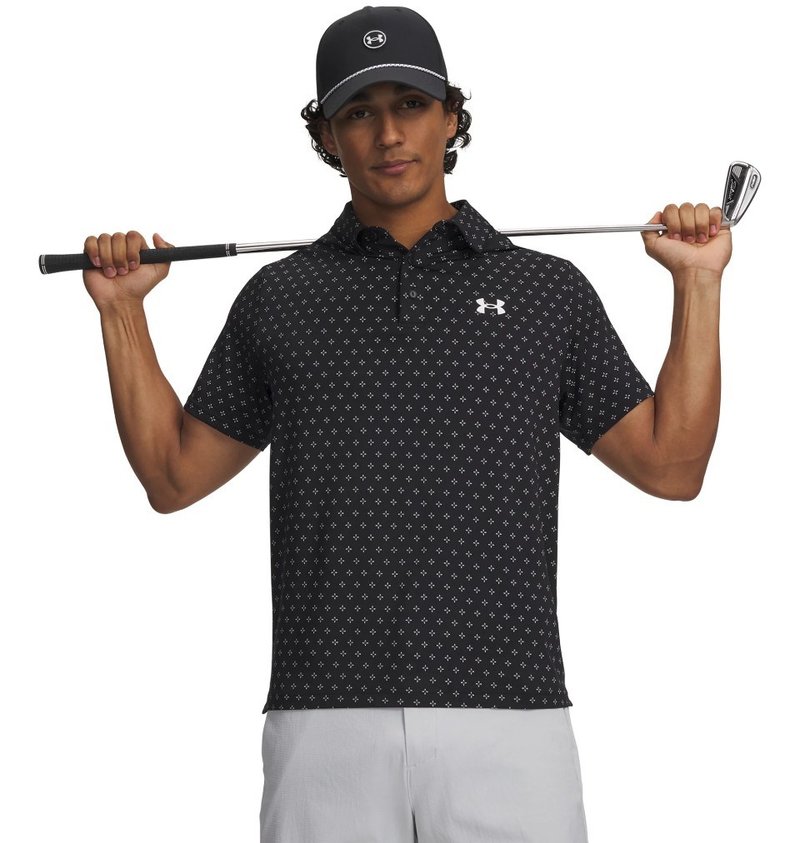 Under Armour Playoff 3.0 Printed polo homme, noir/blanc