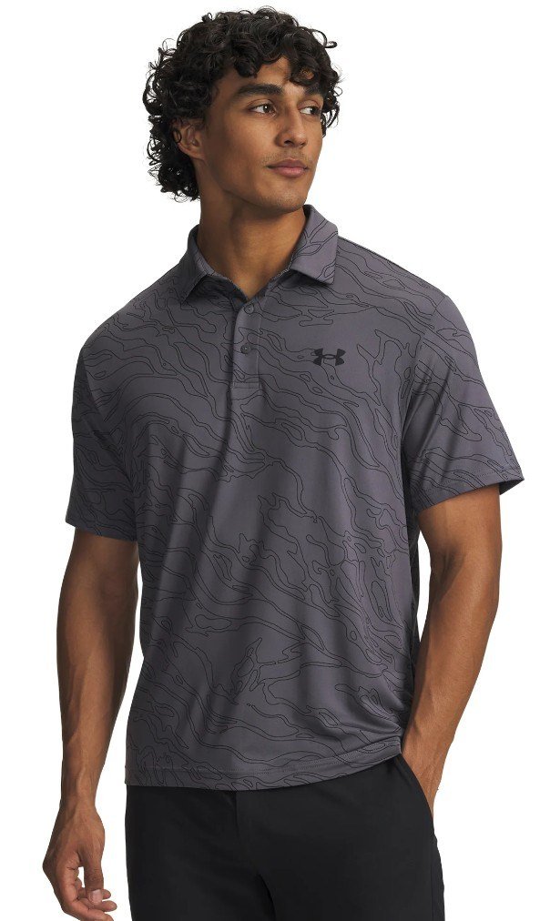 Under Armour Playoff 3.0 Printed polo homme, castlerock/black