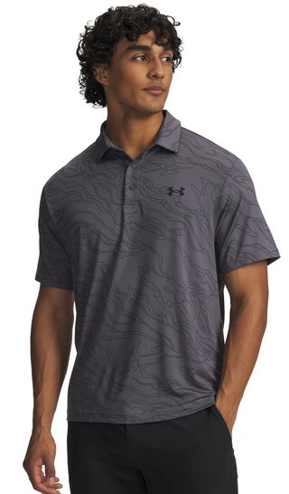 Under Armour Playoff 3.0 Printed polo homme, castlerock/black