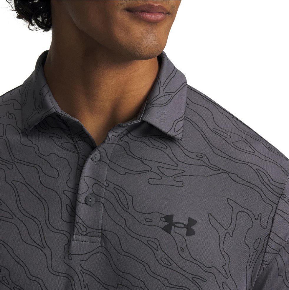 Under Armour Playoff 3.0 Printed polo homme, castlerock/black