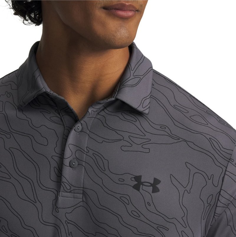 Under Armour Playoff 3.0 Printed polo homme, castlerock/black