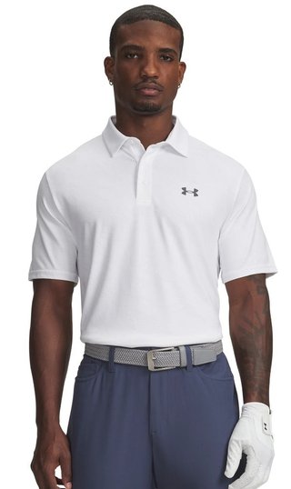Under Armour Playoff 3.0 Printed polo homme, blanc/gris distant