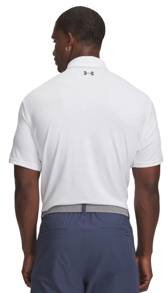 Under Armour Playoff 3.0 Printed polo homme, blanc/gris distant