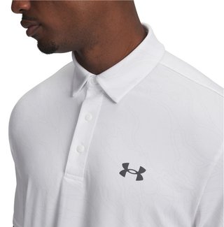 Under Armour Playoff 3.0 Printed polo homme, blanc/gris distant