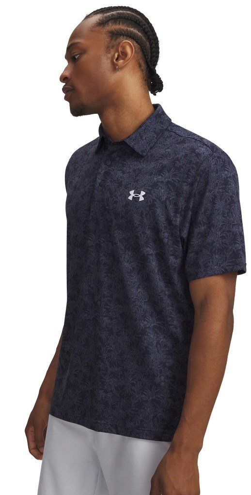 Under Armour Playoff 3.0 Printed polo homme, midnight navy/white