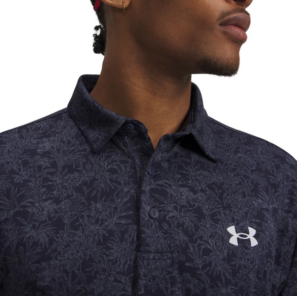 Under Armour Playoff 3.0 Printed polo homme, midnight navy/white