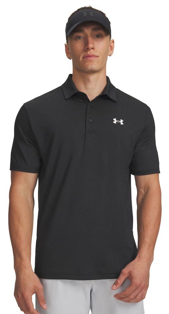 Under Armour Playoff Jacquard polo homme, noir/anthracite