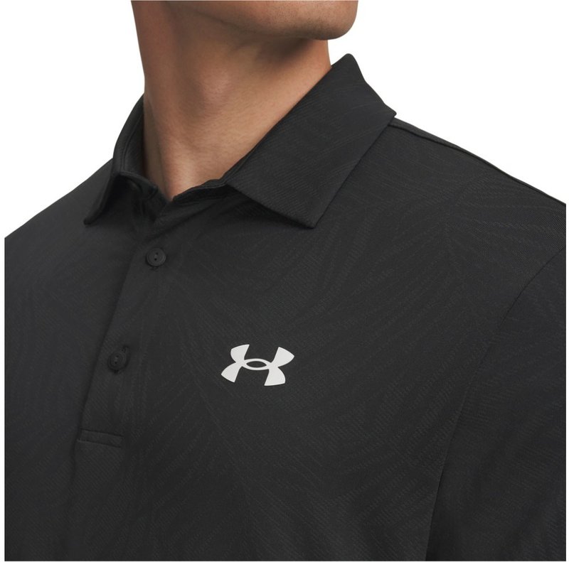 Under Armour Playoff Jacquard polo homme, noir/anthracite