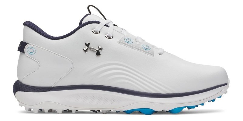 Under Armour Drive Fade 2 Spikeless chaussures de golf homme, blanc/argent métallique