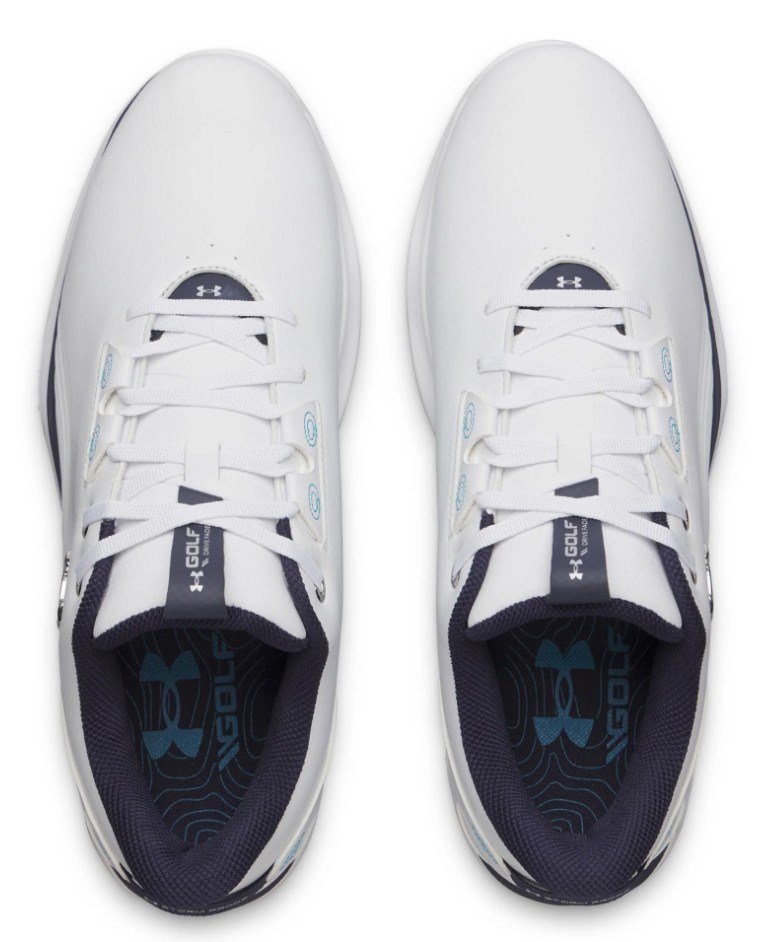 Under Armour Drive Fade 2 Spikeless chaussures de golf homme, blanc/argent métallique