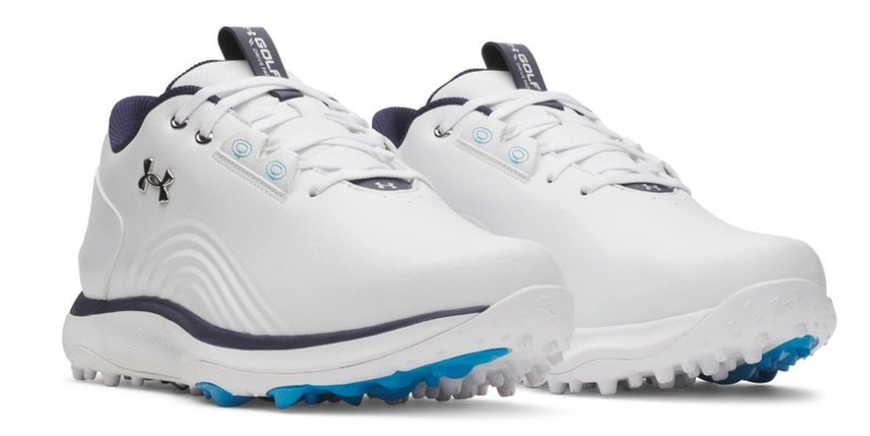Under Armour Drive Fade 2 Spikeless chaussures de golf homme, blanc/argent métallique