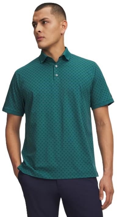 Under Armour ArmourDry Print Rib polo homme, rack green/arden green/midnight navy