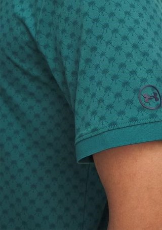 Under Armour ArmourDry Print Rib polo homme, rack green/arden green/midnight navy