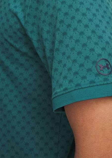 Under Armour ArmourDry Print Rib polo homme, rack green/arden green/midnight navy