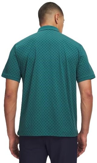 Under Armour ArmourDry Print Rib polo homme, rack green/arden green/midnight navy