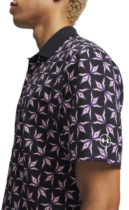 Under Armour ArmourDry Printed polo homme, noir/rose vif/blanc