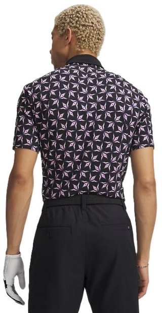 Under Armour ArmourDry Printed polo homme, noir/rose vif/blanc