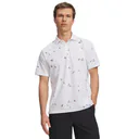Under Armour ArmourDry Printed polo homme, blanc/rack green/noir