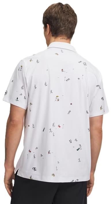 Under Armour ArmourDry Printed polo homme, blanc/rack green/noir