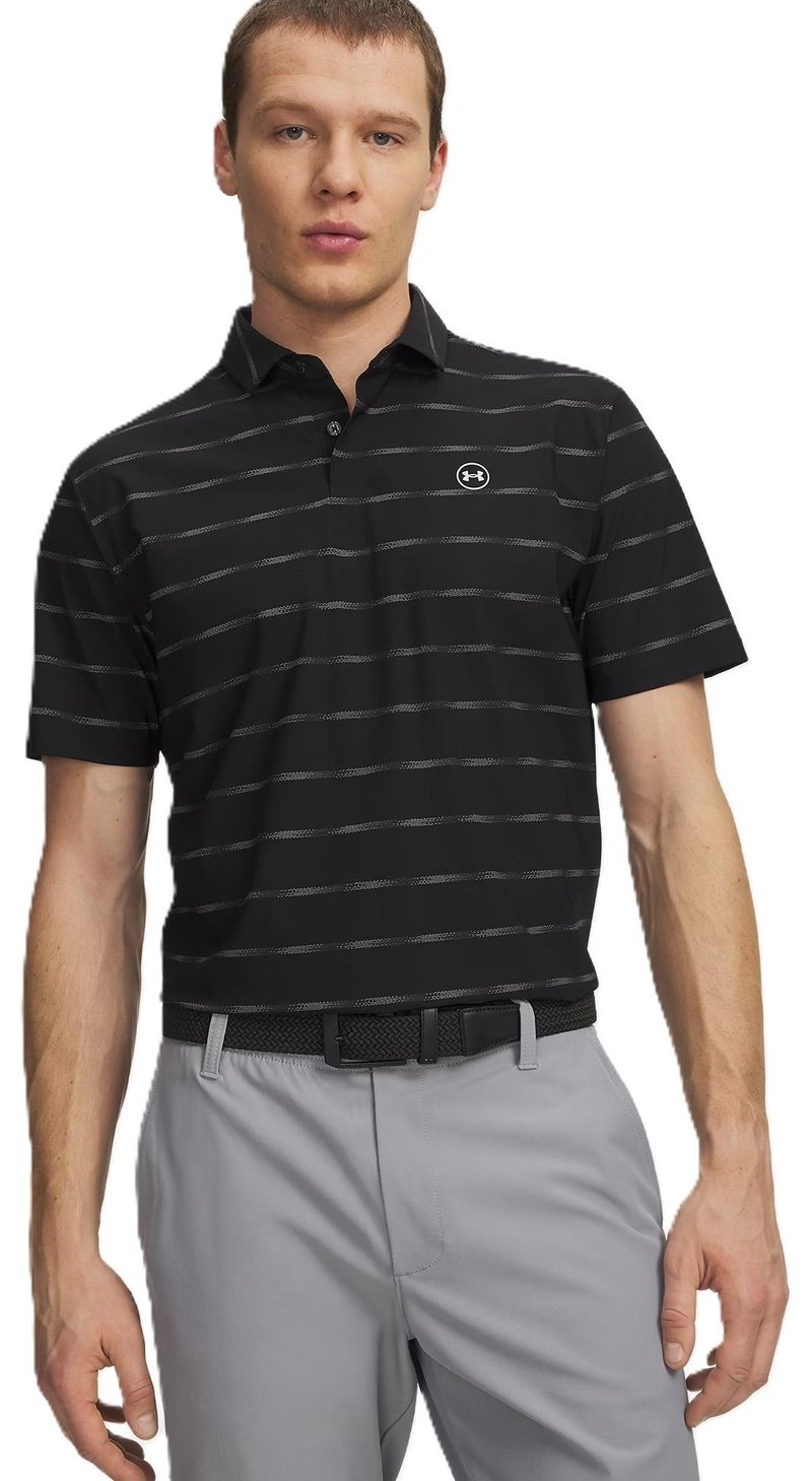 Under Armour Drive Chill Printed polo homme, noir/castlerock/halo gray