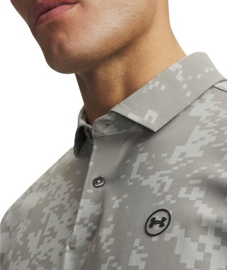 Under Armour Drive Chill Printed polo homme, titanium/clay green/black